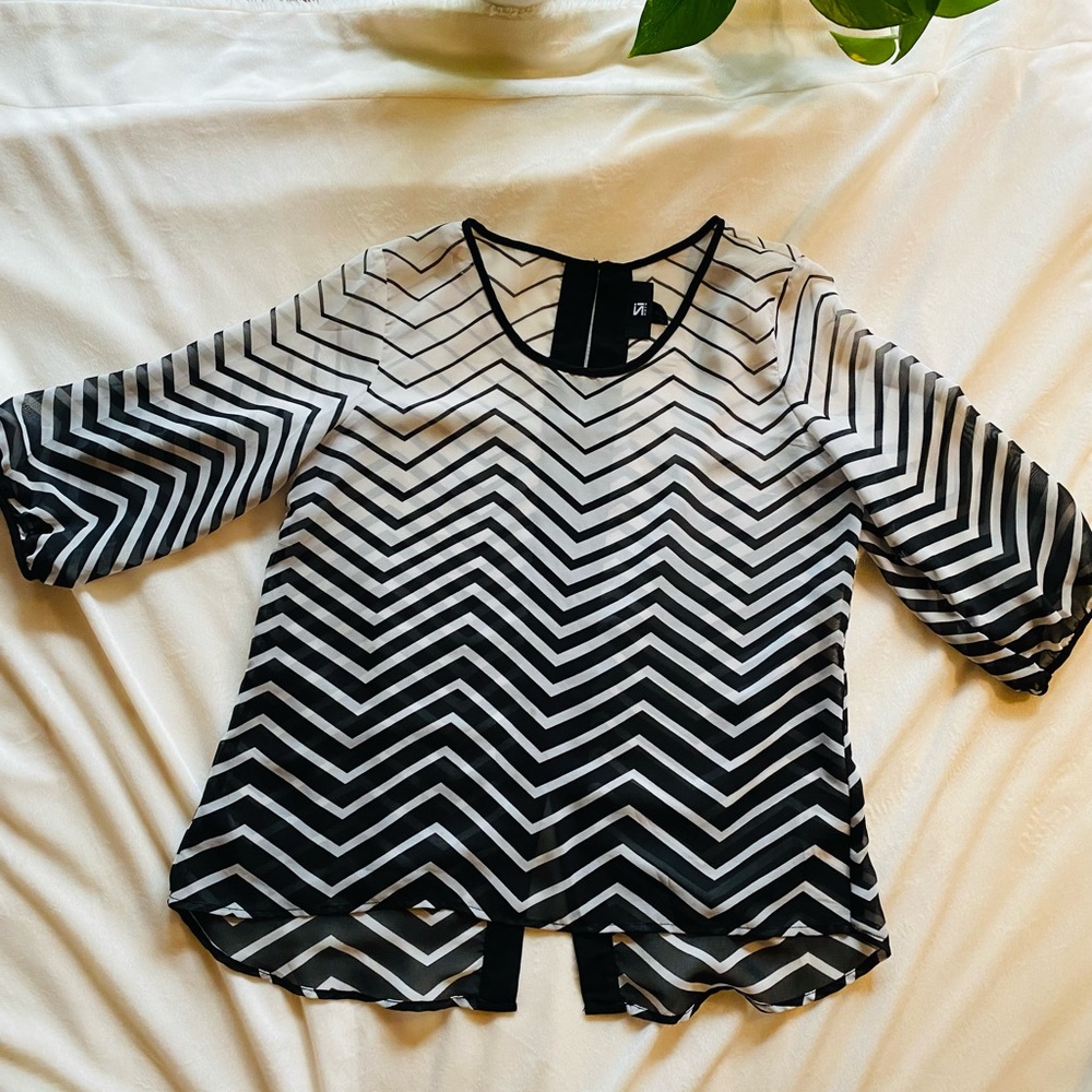 Black and white blouse